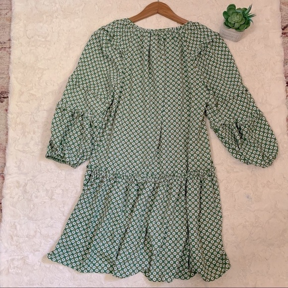 𝅺nwt Max studio green geo floral flowy mini dress - Picture 3 of 7